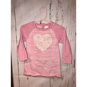 Toddler Baby Pink Sweater Dress with Heart Emblem